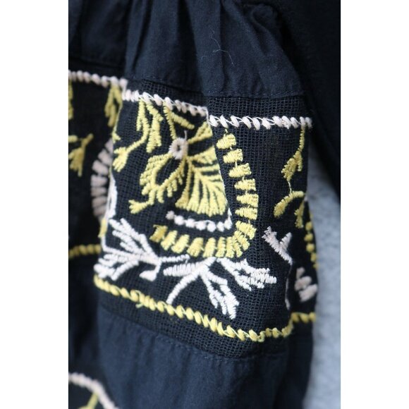 Free People Short Embroidered Puff Sleeve Off Shoulder Top-XS-BOHO-Whimsigoth - Picture 3 of 9